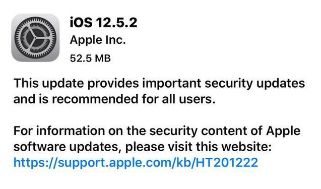 南开苹果手机维修分享iOS12.5.2发布，建议所有老苹果用户安装 